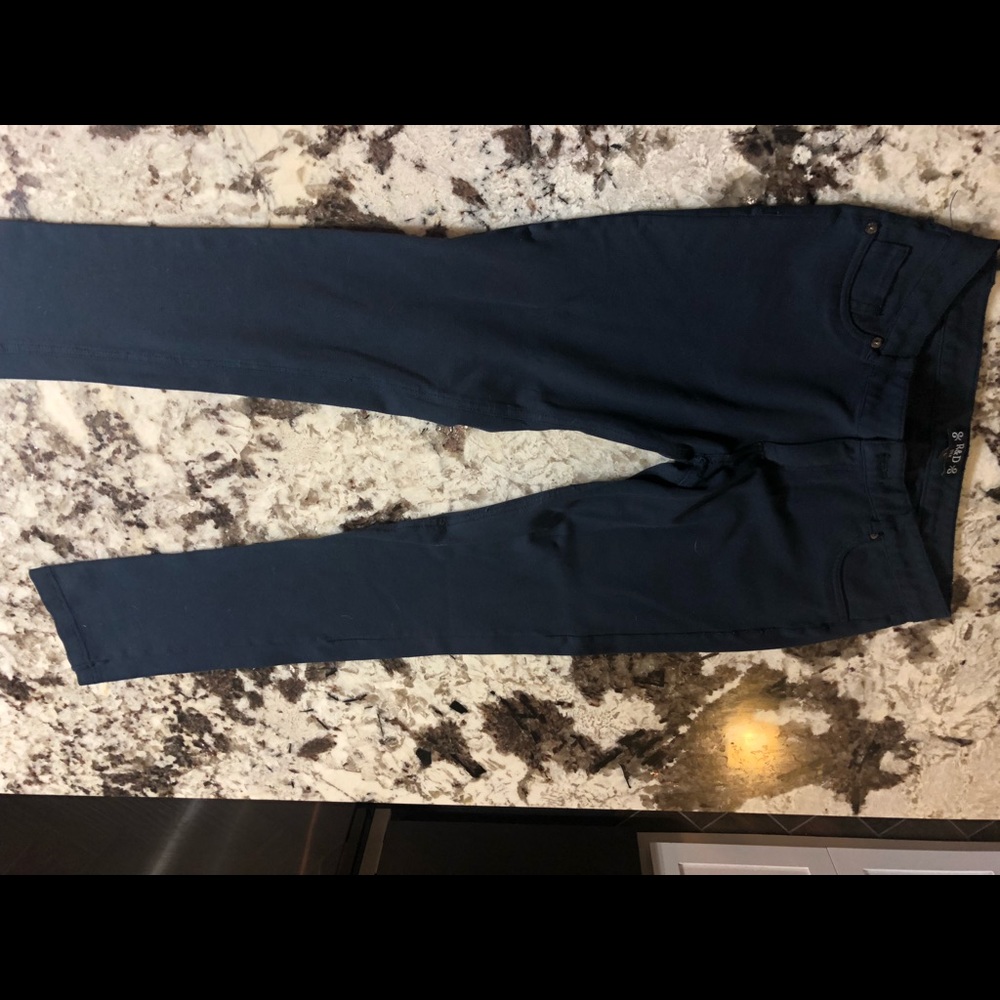 Navy blue skinny fabric pants